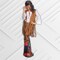 Womens Hippie Costume Fringed Vest Velvet Patchwork Bell Bottoms